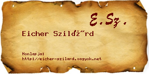 Eicher Szilárd névjegykártya